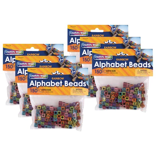 Dixon Ticonderoga PACAC3256-6 Alphabet Beads Rainbow Creativity Street, Assorted - 6 per Pack